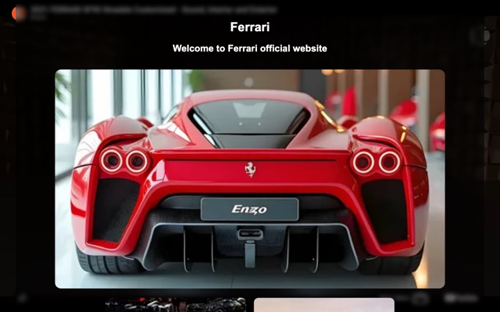 Сайт про Ferrari